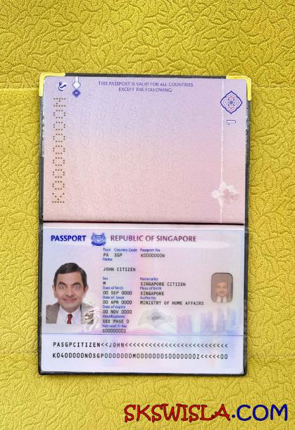 Singapur nowy paszport (2017+) wygląd zdjęcia pliki PSD, skan i fotografowany obraz